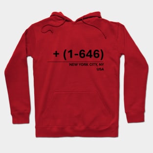 New York City Area Code 646 Contact Graphic Hoodie